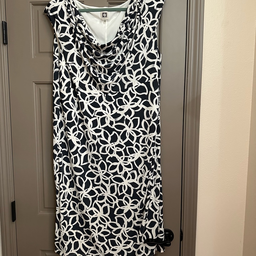 Anne Klein Charcoal White Dress 22W 2x 3x Plus Size
